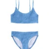 Girls' Powder Blue Sustainable Shirred Bikini Set (Little Kid, Big Kid) -Swimming Equipment Store 7217023942824 blue 1a