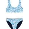 Girls' Aqua Bloom Sustainable Reversible Surf Bow Bikini Set (Big Kid) -Swimming Equipment Store 7217026662568 blue 1a