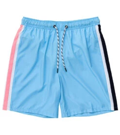 Men's Blue Retro Stripe Swim Trunks