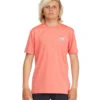 Billabong Boys' Crayon Wave Short Sleeve Surf Shirt (Big Kid) -Swimming Equipment Store 7244915245224 coral 1a