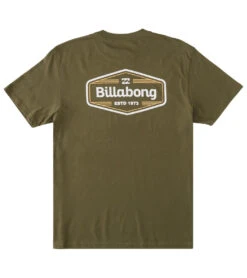 Billabong Men's Walled Short Sleeve Tee -Swimming Equipment Store 7268890935464 military 3a