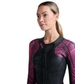 2XU Women's Pro-Swim Run Pro Shorty Wetsuit -Swimming Equipment Store 7350032367784 blackveryberryprint 3a