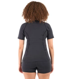 Level Six Women's 0.5mm Sombrio Short Sleeve Neoprene Top -Swimming Equipment Store 7363716055208 blackheather 3a