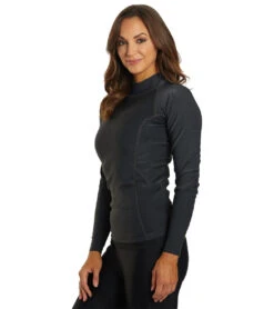 Level Six Women's Sombrio Long Sleeve Neoprene Rashguard -Swimming Equipment Store 7363720282280 blackheather 4a