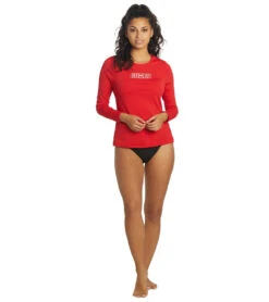 Lifeguard Women's Crew Neck Long Sleeve Rash Lifeguard 10 Lifeguard Women's Crew Neck Long Sleeve Rash Lifeguard -Swimming Equipment Store 7364461953192 red 4a