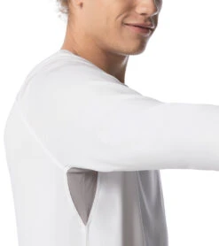 Speedo Men's Long Sleeve Training Shirt -Swimming Equipment Store 7379099844776 white 4a