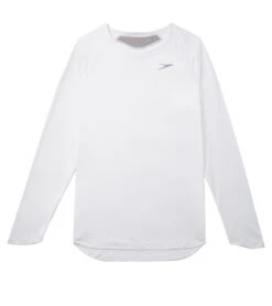 Speedo Men's Long Sleeve Training Shirt -Swimming Equipment Store 7379099844776 white 5a