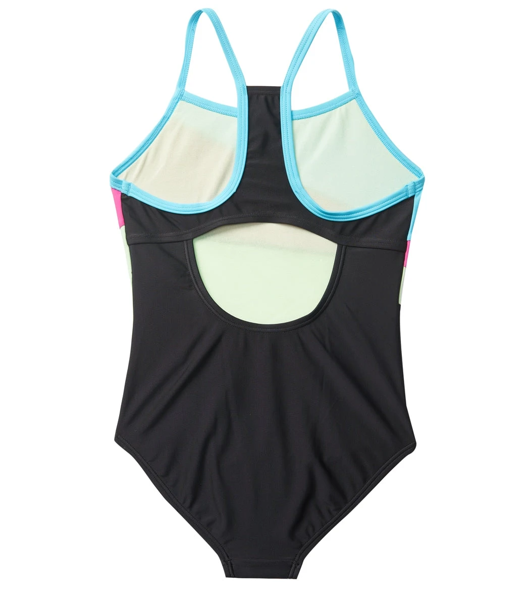 Speedo Girls' Solid Radiating Splice One Piece Swimsuit (Big Kid) 4 Speedo Girls' Solid Radiating Splice One Piece Swimsuit (Big Kid) - Image 2