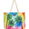 Multi Color Palm Tree Shoulder Tote -Swimming Equipment Store 7400662401192 multicolorations 1a