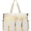 Gold Metallic Palm Tree Oversized Tote -Swimming Equipment Store 7400662499496 naturalgold 1a