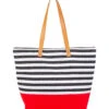 Nautical Striped Shoulder Tote