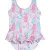 Girls' Botanical Turtles Stella UPF 50+ Ruffle One Piece Swimsuit (Baby) -Swimming Equipment Store 7408493461672 magicseahorse 1a