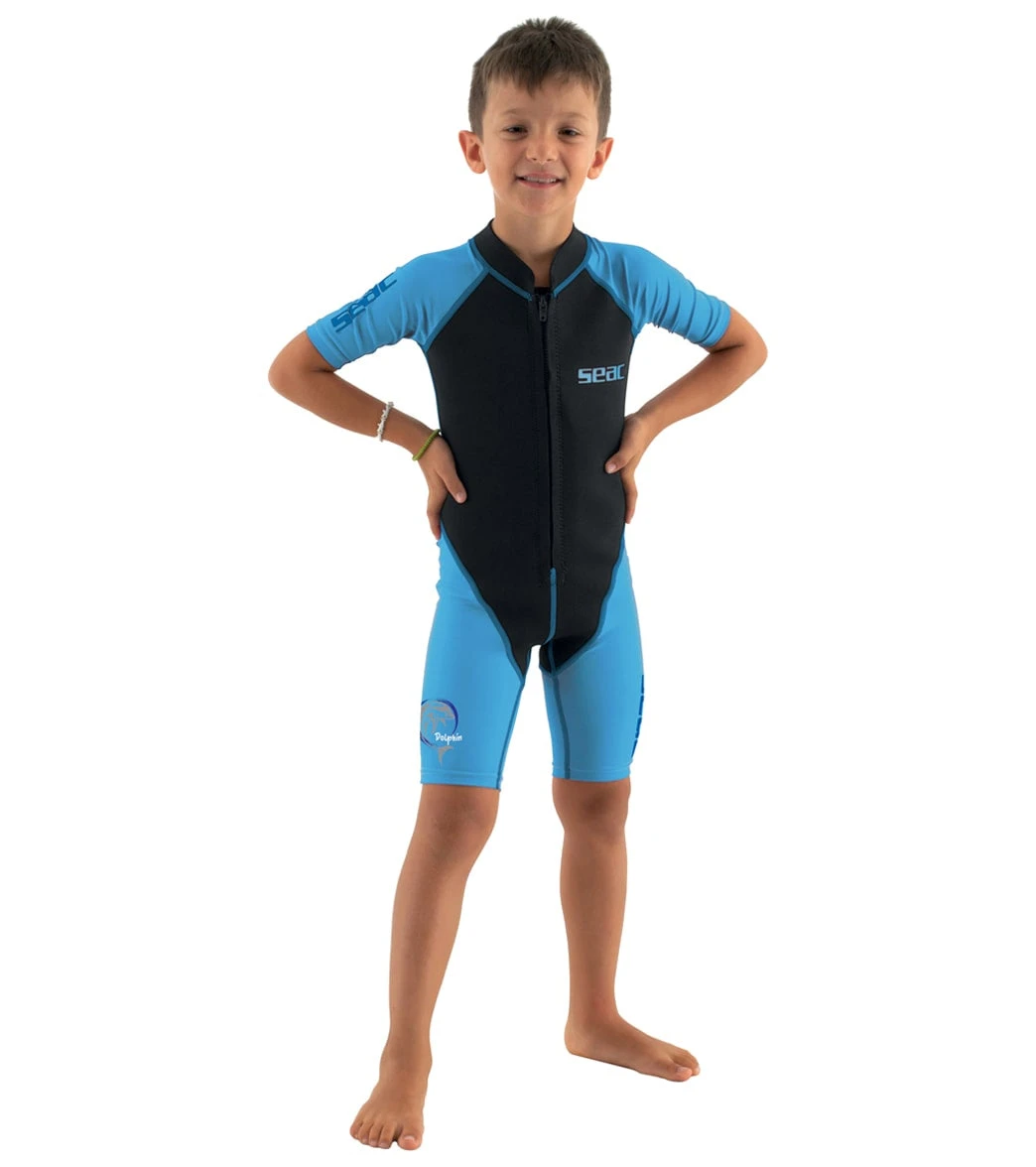 Kids 1.5mm Dolphin Short Sleeve Springsuit 3 Kids 1.5mm Dolphin Short Sleeve Springsuit