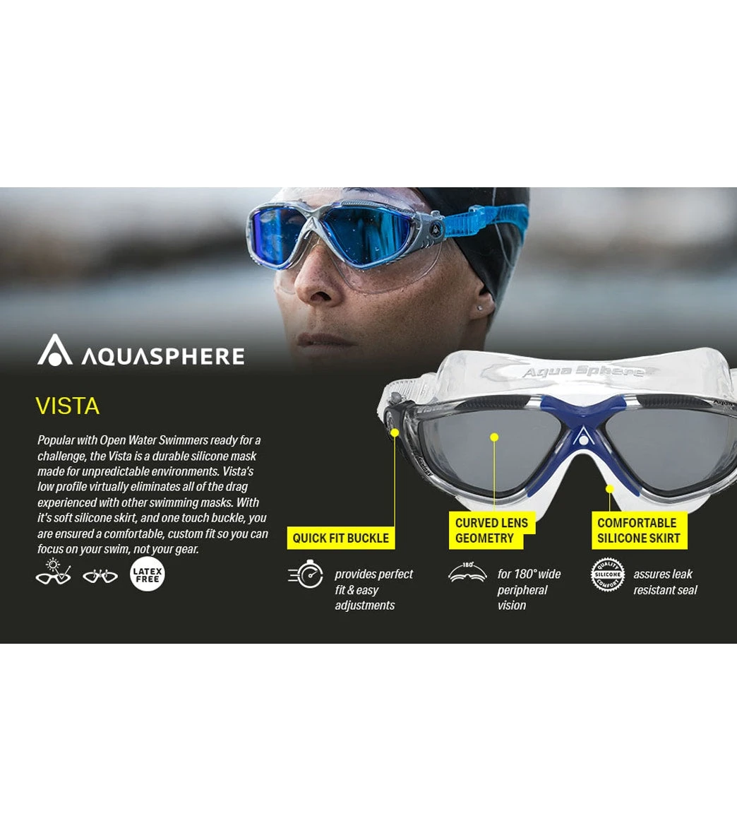 AQUASPHERE Vista Swim Mask Smoke 8 AQUASPHERE Vista Swim Mask Smoke - Image 6