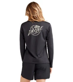 Dakine Women's Mission Crew Long Sleeve UPF 50 Surf Shirt -Swimming Equipment Store 7476060717224 black 3a