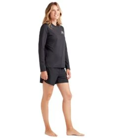 Dakine Women's Mission Crew Long Sleeve UPF 50 Surf Shirt -Swimming Equipment Store 7476060717224 black 4a