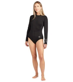 Dakine Women's HD Long Sleeve UPF 50 One Piece Swimsuit -Swimming Equipment Store 7476061503656 black 3a