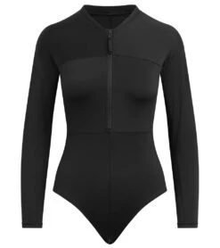 Dakine Women's HD Long Sleeve UPF 50 One Piece Swimsuit -Swimming Equipment Store 7476061503656 black 7a