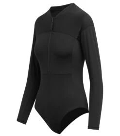 Dakine Women's HD Long Sleeve UPF 50 One Piece Swimsuit -Swimming Equipment Store 7476061503656 black 8a