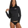 Billabong Women's Core Loose Fit Long Sleeve UPF 50 Surf Shirt -Swimming Equipment Store 7490771746984 black 1a