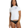 Billabong Women's Core Loose Fit Short Sleeve UPF 50 Surf Shirt -Swimming Equipment Store 7490772500648 white 1a