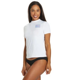 Billabong Women's Core Loose Fit Short Sleeve UPF 50 Surf Shirt 9 Billabong Women's Core Loose Fit Short Sleeve UPF 50 Surf Shirt -Swimming Equipment Store 7490772500648 white 4a