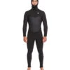 Billabong Men's 5/4mm Absolute Plus Chest Zip Hooded Fullsuit Wetsuit -Swimming Equipment Store 7492490133672 black 1a