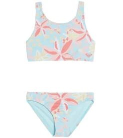 Roxy Girls' Holiday Flower Two Piece Bikini Set (Toddler, Little Kid)