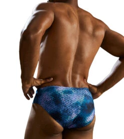 TYR Men's Starhex Racer Brief Swimsuit -Swimming Equipment Store 7539491012776 blueice 3a