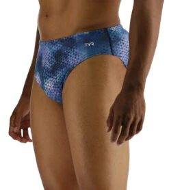 TYR Men's Starhex Racer Brief Swimsuit -Swimming Equipment Store 7539491012776 blueice 5a