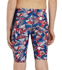 Tribal Graffiti Splice Jammer Swimsuit Youth (22 - 28) -Swimming Equipment Store 7595582226600 redwhiteblue 6a