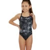 Fenced In Thin Strap One Piece Swimsuit Youth (22 - 28) -Swimming Equipment Store 7595583602856 black 1a