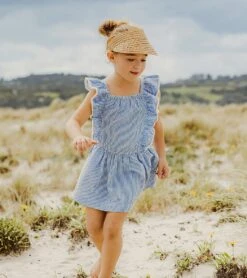 Girls' Cornflower Frilled Beach Dress (Toddler, Little Kid) -Swimming Equipment Store 7631513747624 blue 3a