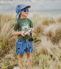 Boys' Surf Safari Short Sleeve Rash Guard Set (Baby) -Swimming Equipment Store 7631513845928 blue 4a