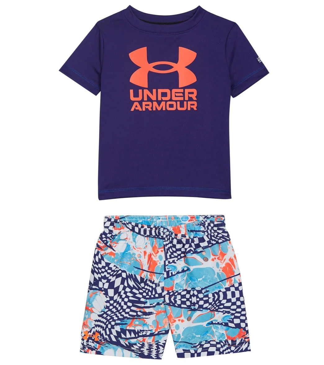 Under Armour Boys' UA Checker Mash Short Sleeve Swim Set (Baby) 3 Under Armour Boys' UA Checker Mash Short Sleeve Swim Set (Baby)
