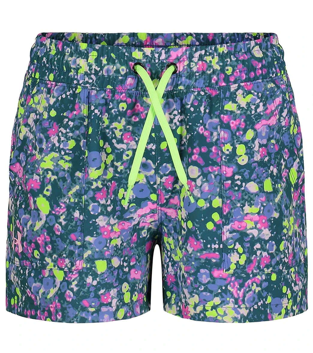 Under Armour Girls' UA Base Micro Meadow UPF Shorts (Big Kid) 3 Under Armour Girls' UA Base Micro Meadow UPF Shorts (Big Kid)
