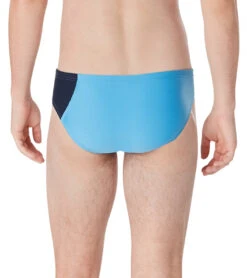 Speedo Vibe Men's Assymetrical Colorblock One Brief Swimsuit -Swimming Equipment Store 7762588369064 azureblue 3a