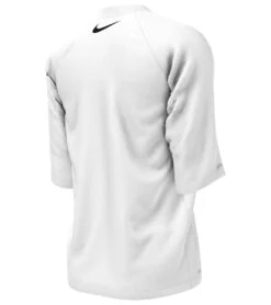 Nike Boys' Ripped Hydro Short Sleeve Rashguard (Big Kid) -Swimming Equipment Store 7763490767016 white 3a