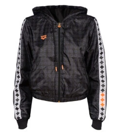 Arena Woman's 50th Anniversary Cropped Hooded Jacket -Swimming Equipment Store 7769066963112 blackmultiblackwhite 6a