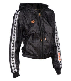 Arena Woman's 50th Anniversary Cropped Hooded Jacket -Swimming Equipment Store 7769066963112 blackmultiblackwhite 7a