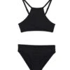 Rip Curl Girls' Lux Rib Two Piece Bikini Set (Big Kid) 1 Rip Curl Girls' Lux Rib Two Piece Bikini Set (Big Kid) -Swimming Equipment Store 7772801663144 black 1a