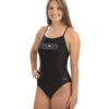 Lifeguard Women's Solid V-2 Back One Piece Swimsuit -Swimming Equipment Store 7775091949736 black 1a